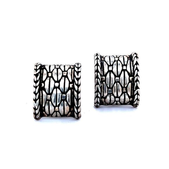 John Hardy Estate Clip on Earrings Sterling Silver JH19 - Picture 1 of 9